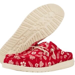 Hey Dude Red Floral Men's Loafers